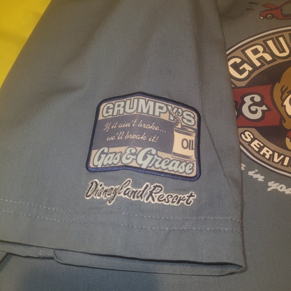 Disney Men's Short-Sleeve Button-Down Work Shirt in Gray - Picture 3 of 4